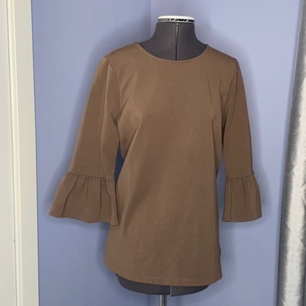 halogen top small top brown Bell sleeve